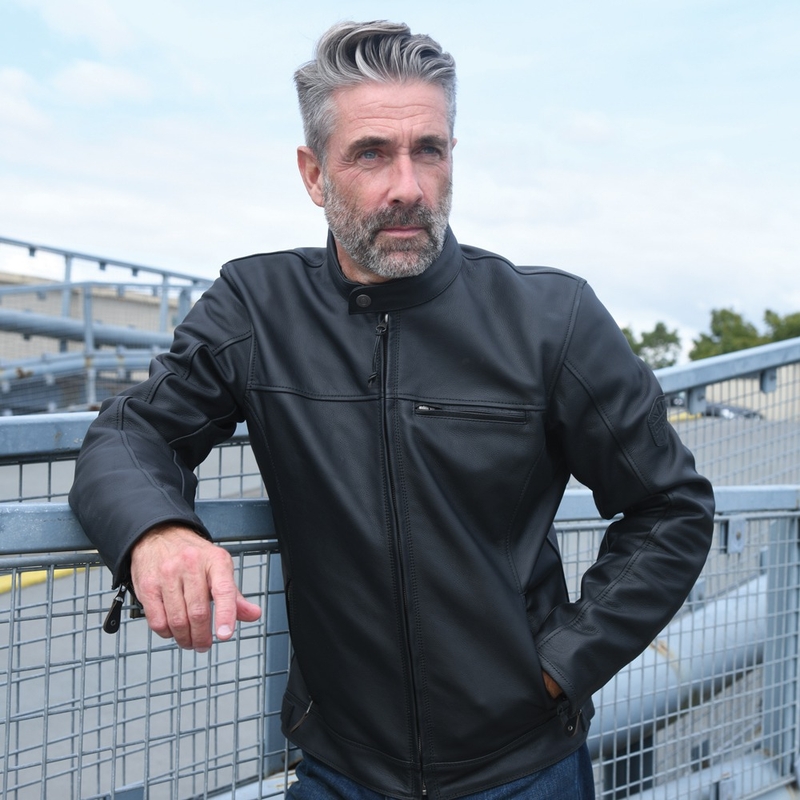 Oxford Walton Czarna skórzana kurtka motocyklowa