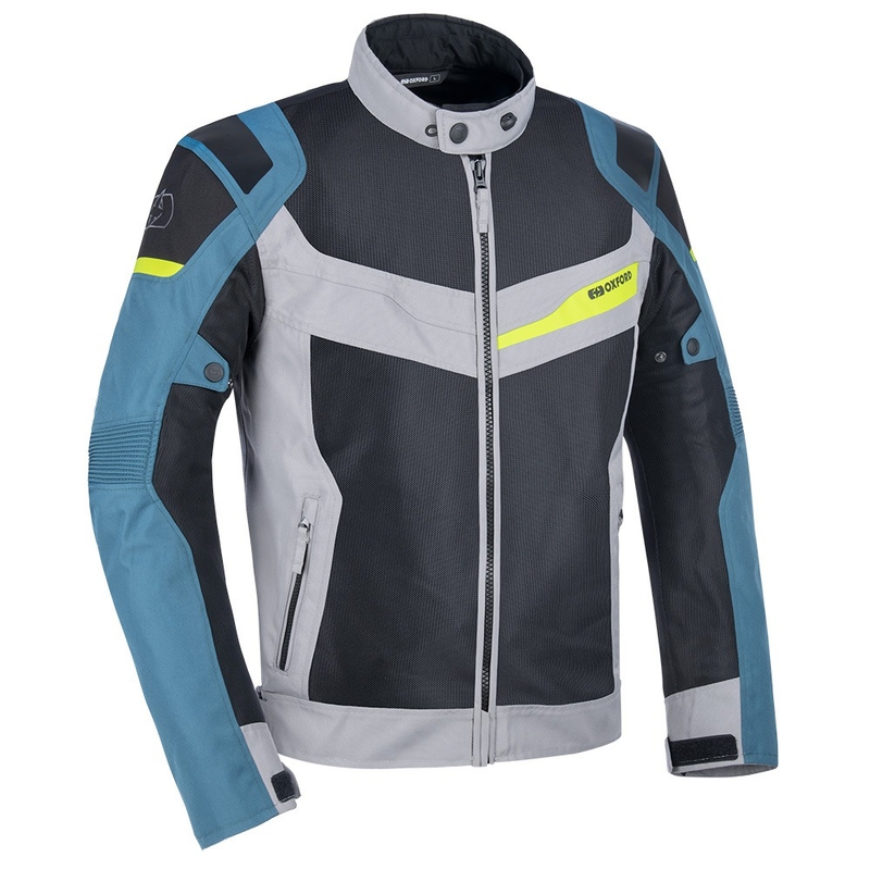 Kurtka motocyklowa Oxford Dakar D2D Air srebrno-niebiesko-fluo żółta