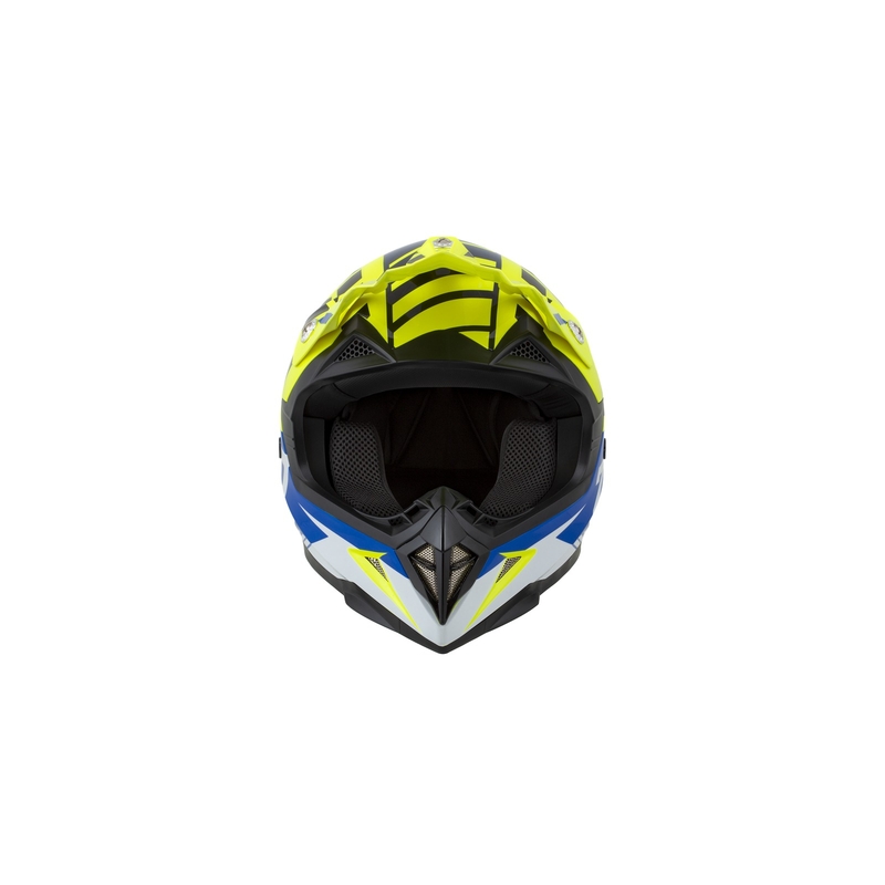 Dziecięcy kask motocrossowy ZED X1.9D niebiesko-fluo żółto-czarno-biały