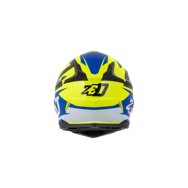 Dziecięcy kask motocrossowy ZED X1.9D niebiesko-fluo żółto-czarno-biały