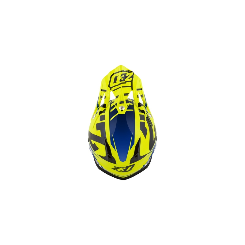 Dziecięcy kask motocrossowy ZED X1.9D niebiesko-fluo żółto-czarno-biały