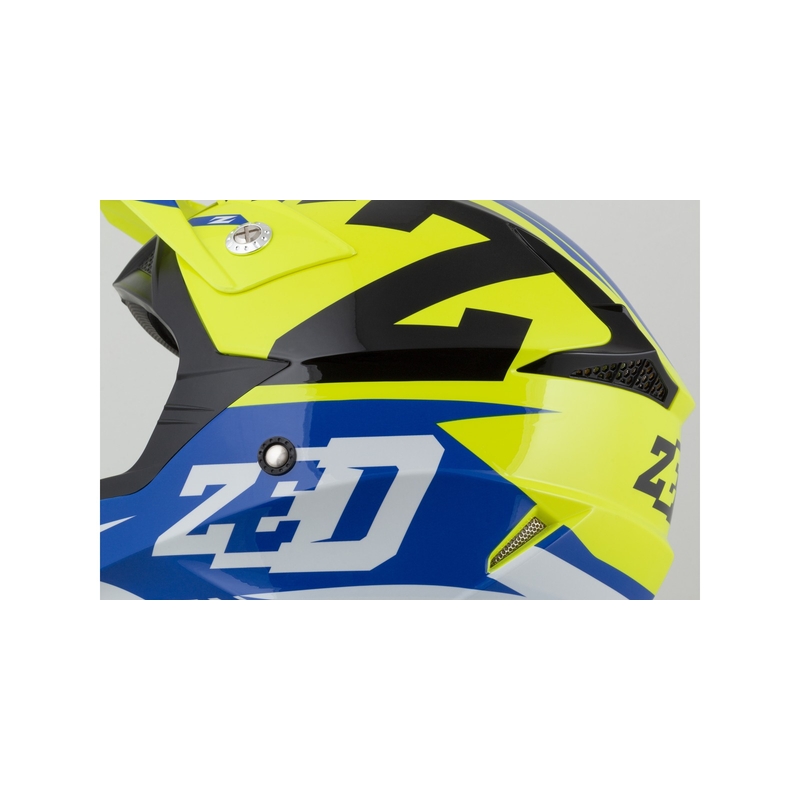 Dziecięcy kask motocrossowy ZED X1.9D niebiesko-fluo żółto-czarno-biały