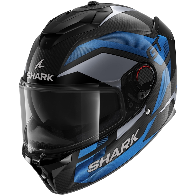 Integralny kask motocyklowy SHARK SPARTAN GT PRO Carbon Ritmo czarno-niebieski