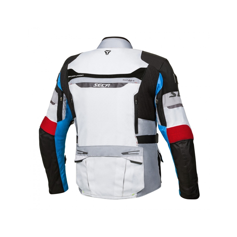 Kurtka motocyklowa SECA Arrakis II szaro-niebiesko-czerwona