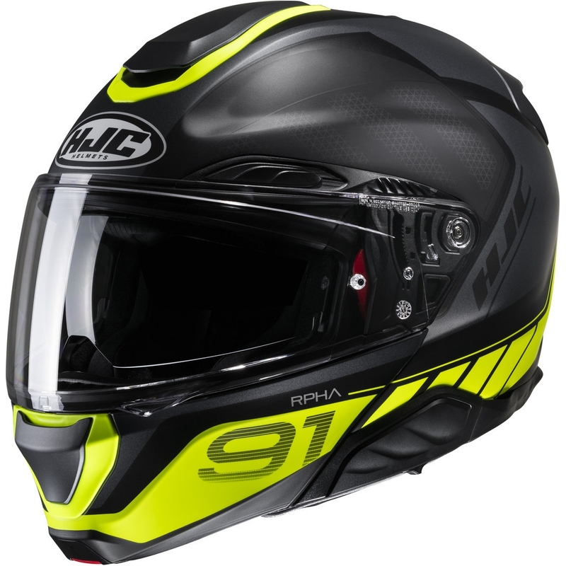 Kask motocyklowy typu flip-up HJC RPHA 91 Rafino MC3HSF czarno-fluo żółty