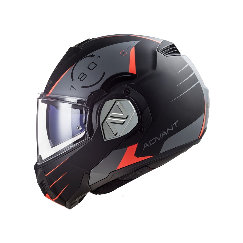 Kask motocyklowy typu flip-up LS2 FF906 Advant Codex 06 czerwono-czarno-szaro-tytanowy