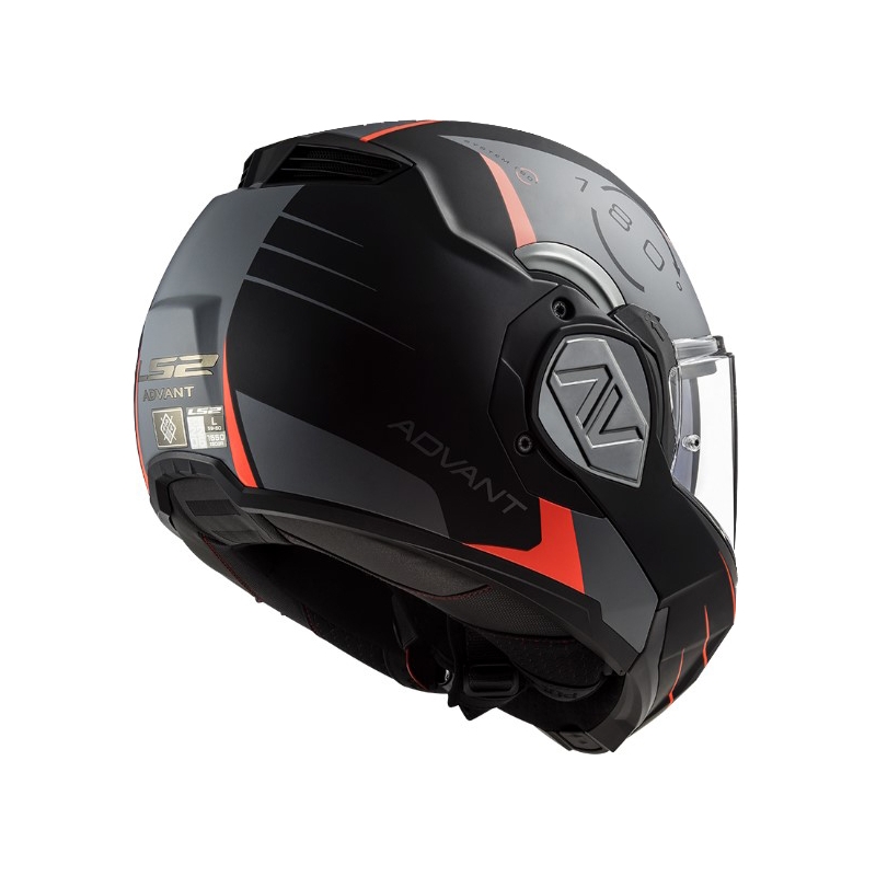 Kask motocyklowy typu flip-up LS2 FF906 Advant Codex 06 czerwono-czarno-szaro-tytanowy