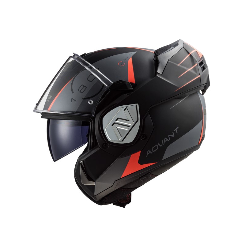 Kask motocyklowy typu flip-up LS2 FF906 Advant Codex 06 czerwono-czarno-szaro-tytanowy