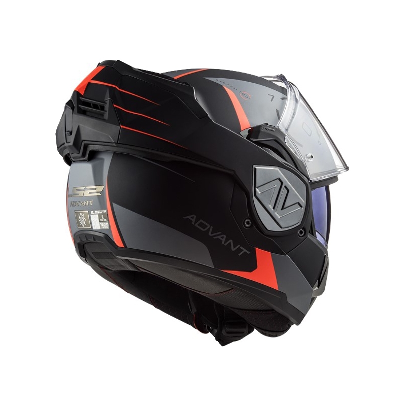 Kask motocyklowy typu flip-up LS2 FF906 Advant Codex 06 czerwono-czarno-szaro-tytanowy