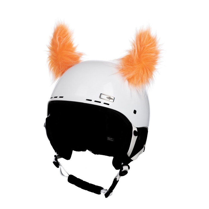 Kask uszy Rogi pomarańczowe futrzane