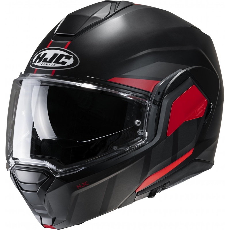 Kask motocyklowy składany HJC i100 Beis MC1SF czarno-czerwony