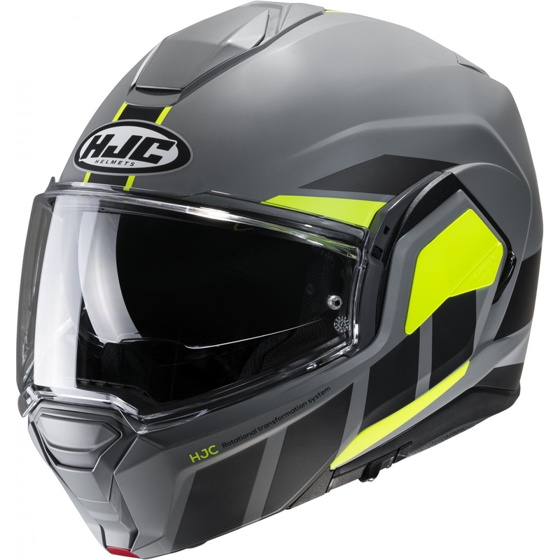 Kask Motocyklowy Flip Up HJC i100 Beis MC3HSF Czarno-Szary-Fluo Żółty