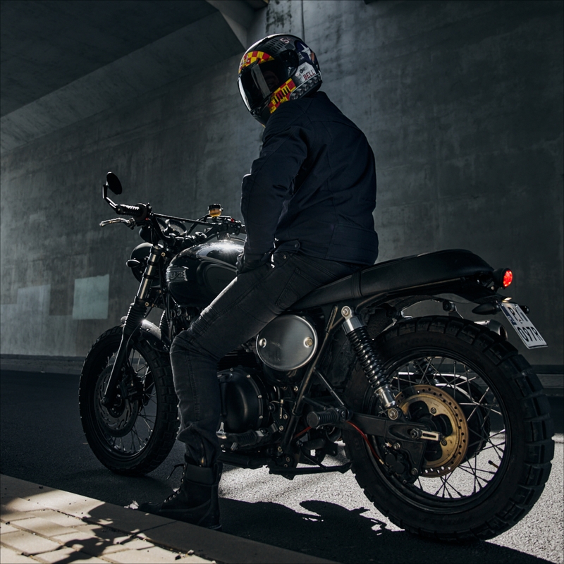 Kurtka motocyklowa Rebelhorn Hunter ciemnoniebieska wyprzedaż