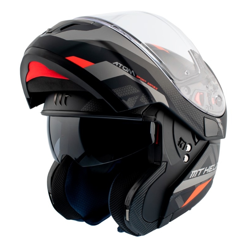 MT Atom SV Skill A1 czarny kask motocyklowy typu tip-up