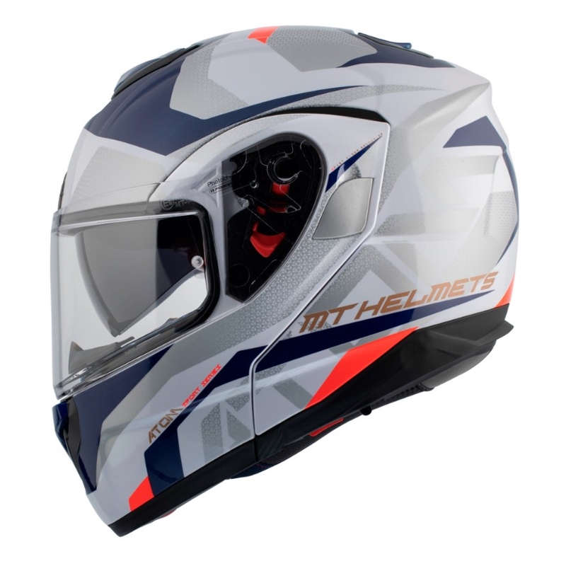 MT Atom SV Skill A0 kask motocyklowy biało-niebieski wyprzedaż