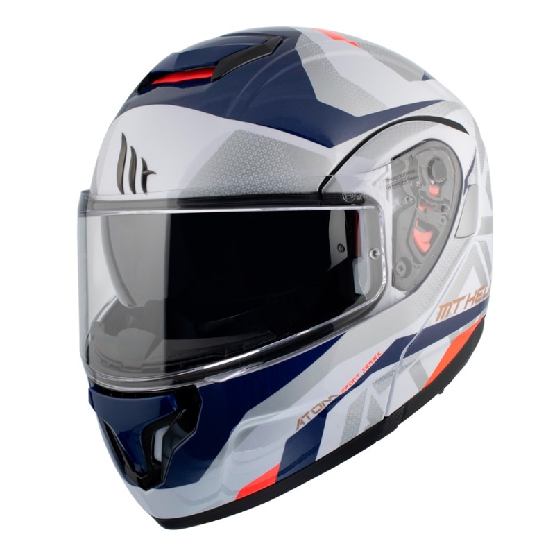 MT Atom SV Skill A0 kask motocyklowy biało-niebieski wyprzedaż