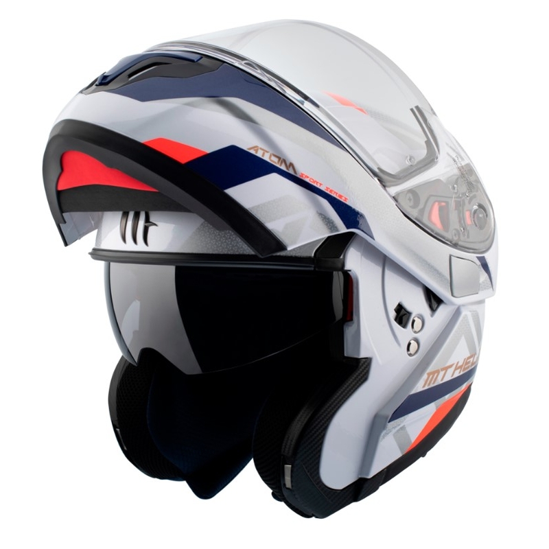 MT Atom SV Skill A0 kask motocyklowy biało-niebieski wyprzedaż