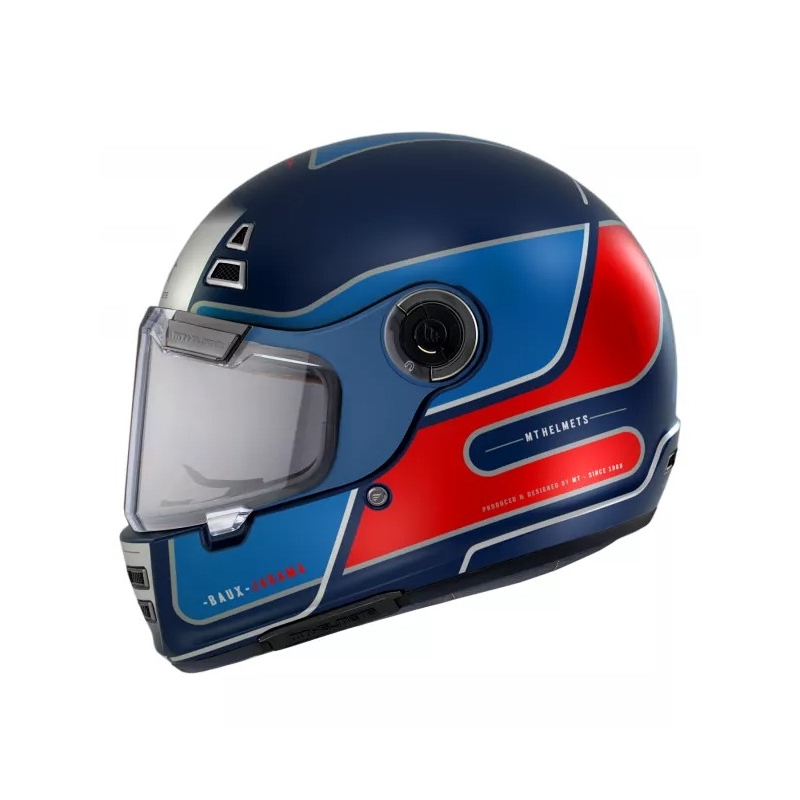 Zintegrowany kask motocyklowy MT Jarama Baux D7 niebiesko-czerwony