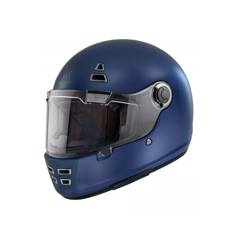 Zintegrowany kask motocyklowy MT Jarama Solid A7 niebieski matowy wyprzedaż