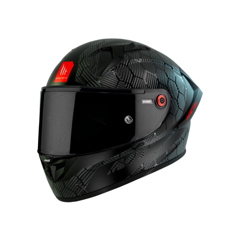 Zintegrowany kask motocyklowy MT KRE+ Carbon Solid A11 czarny połysk
