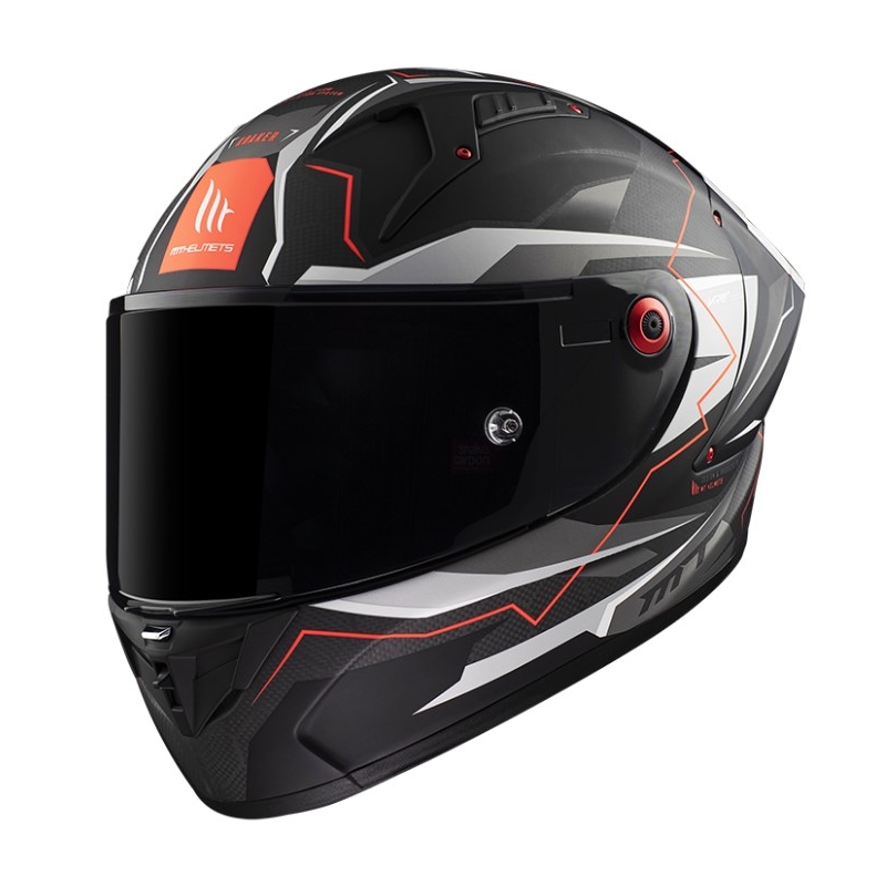 MT KRE+ Carbon Kraker C5 Integral Kask motocyklowy czerwony-szary-czarny