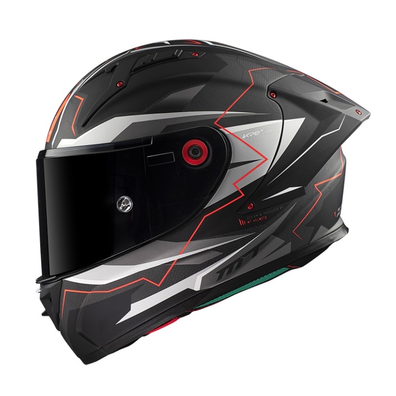 MT KRE+ Carbon Kraker C5 Integral Kask motocyklowy czerwony-szary-czarny