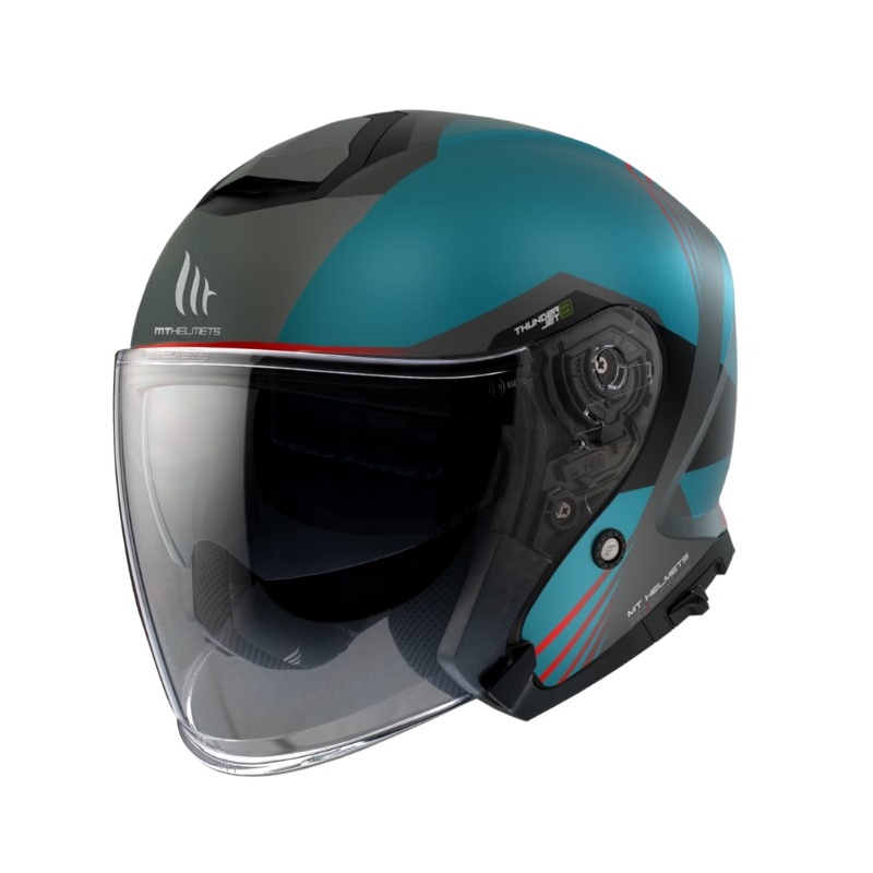 Otwarty kask motocyklowy MT Thunder 3 SV Jet STARGATE A2 MATT GREY wyprzedaż
