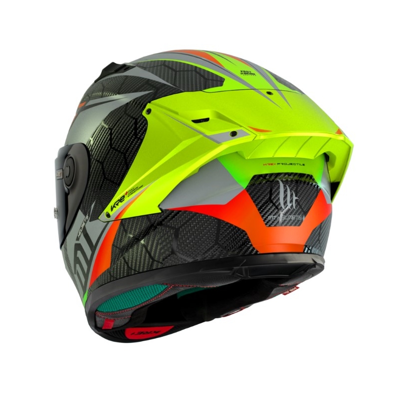MT FF103PLUSC KRE+ Carbon Projectile D2 czerwono-zielono-szary integralny kask motocyklowy