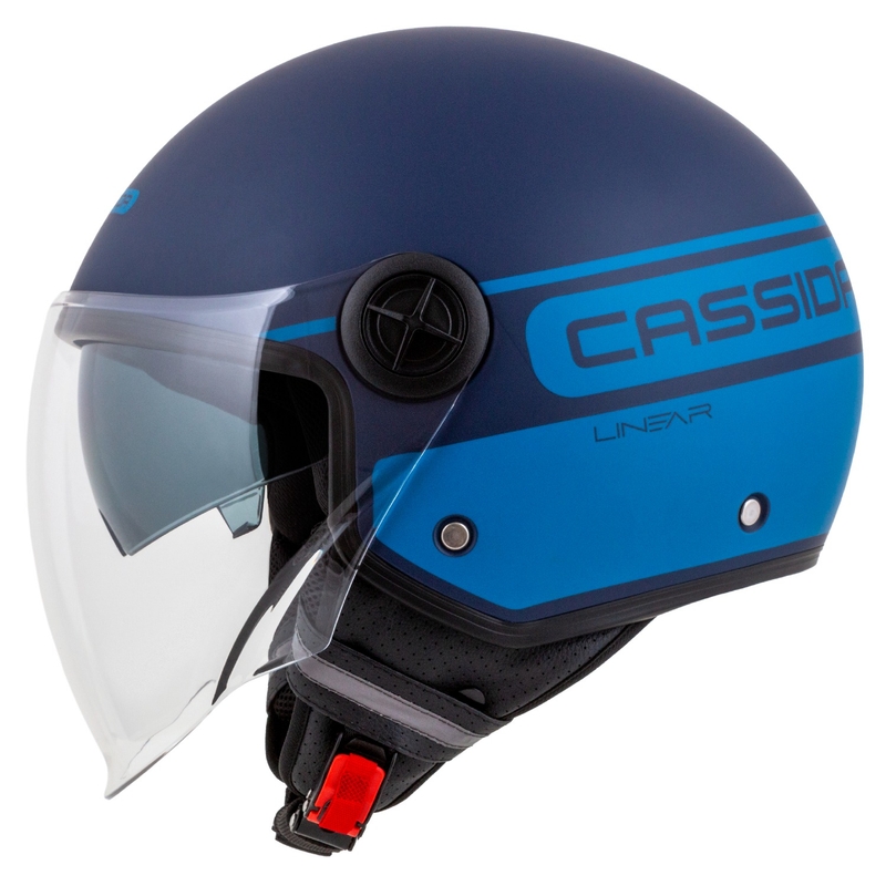 Kask motocyklowy otwarty Cassida Handy Plus Linear niebieski