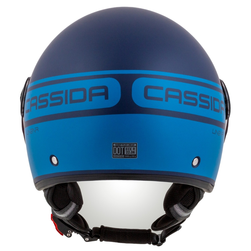 Kask motocyklowy otwarty Cassida Handy Plus Linear niebieski