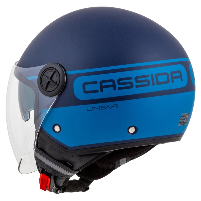 Kask motocyklowy otwarty Cassida Handy Plus Linear niebieski