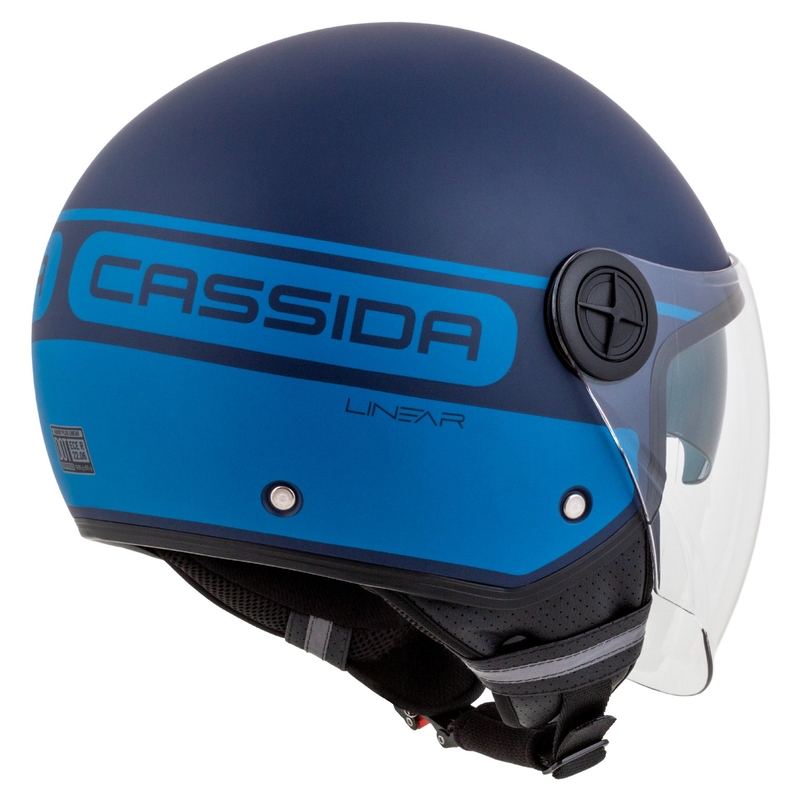 Kask motocyklowy otwarty Cassida Handy Plus Linear niebieski