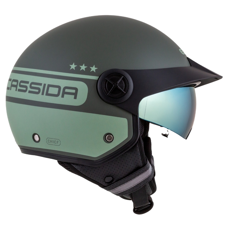 Kask motocyklowy otwarty Cassida Handy Plus Chief zielony