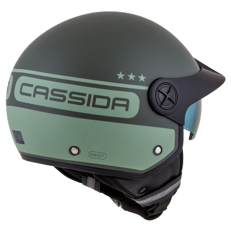 Kask motocyklowy otwarty Cassida Handy Plus Chief zielony