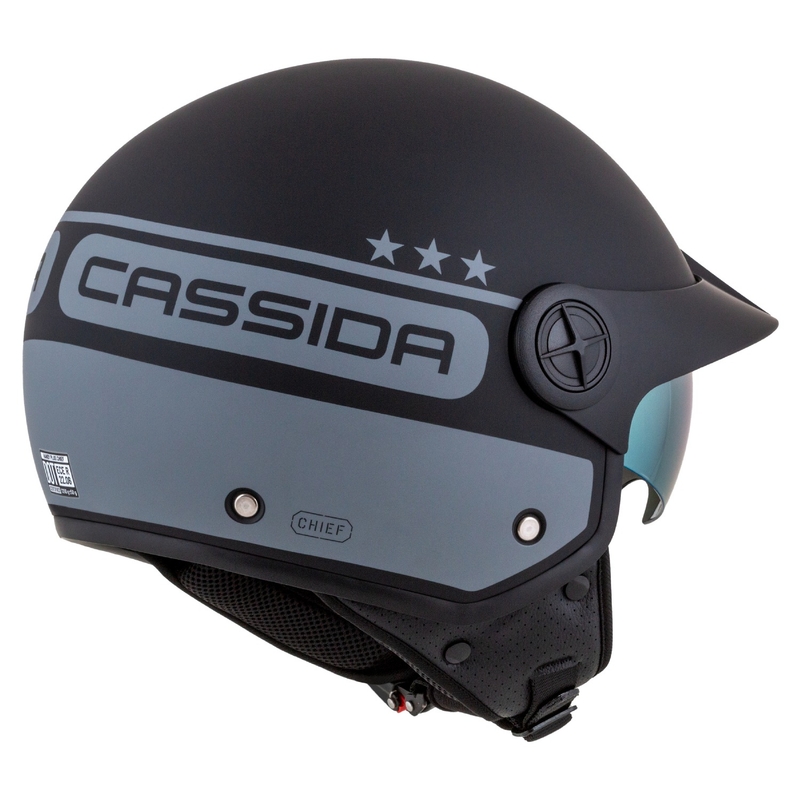Kask motocyklowy otwarty Cassida Handy Plus Chief szary-czarny