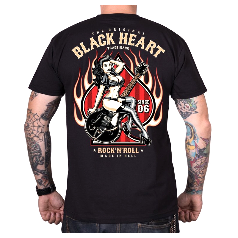 Męska koszula Black Heart Pin Up Flames