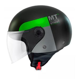 MT Street Inboard D6 Otwarty kask motocyklowy czarno-zielony