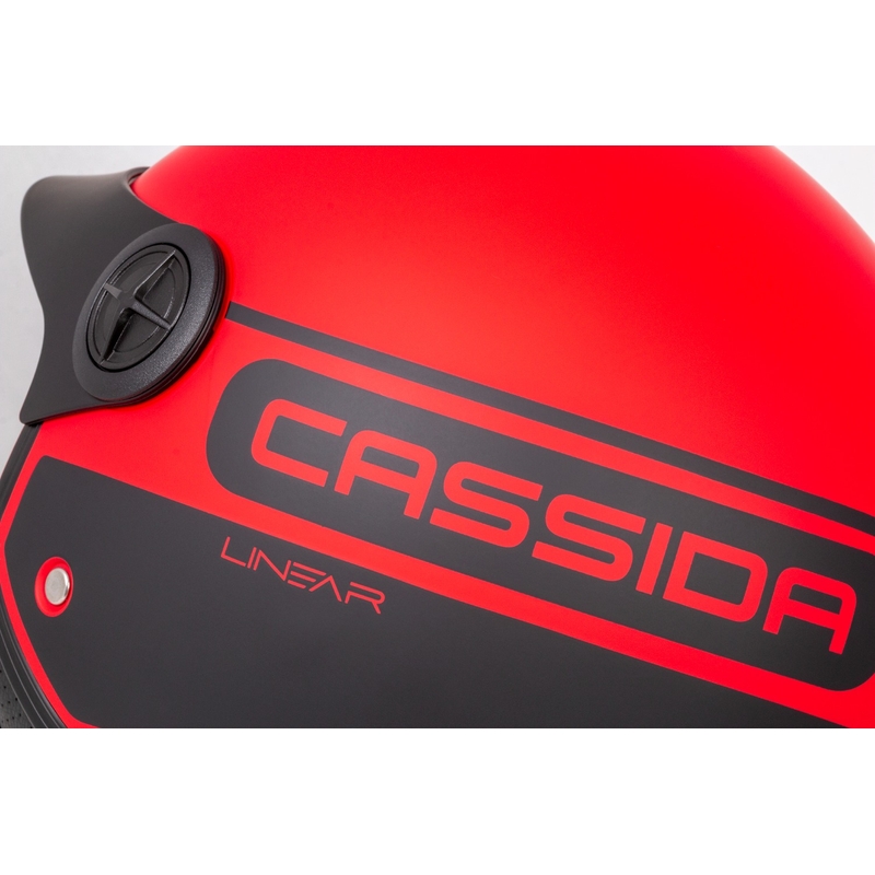 Kask motocyklowy otwarty Cassida Handy Plus Linear Red-Black