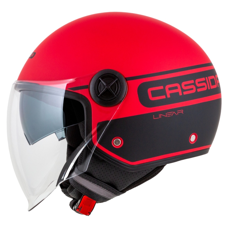 Kask motocyklowy otwarty Cassida Handy Plus Linear Red-Black