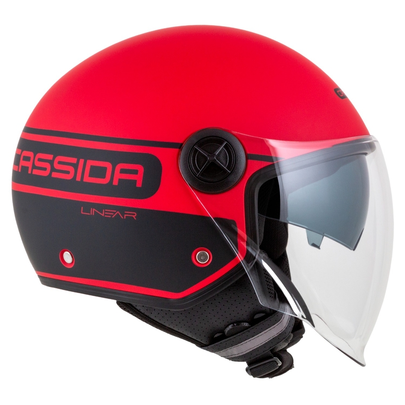 Kask motocyklowy otwarty Cassida Handy Plus Linear Red-Black