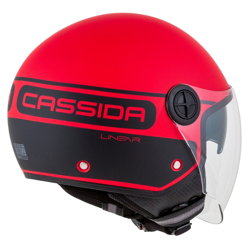 Kask motocyklowy otwarty Cassida Handy Plus Linear Red-Black