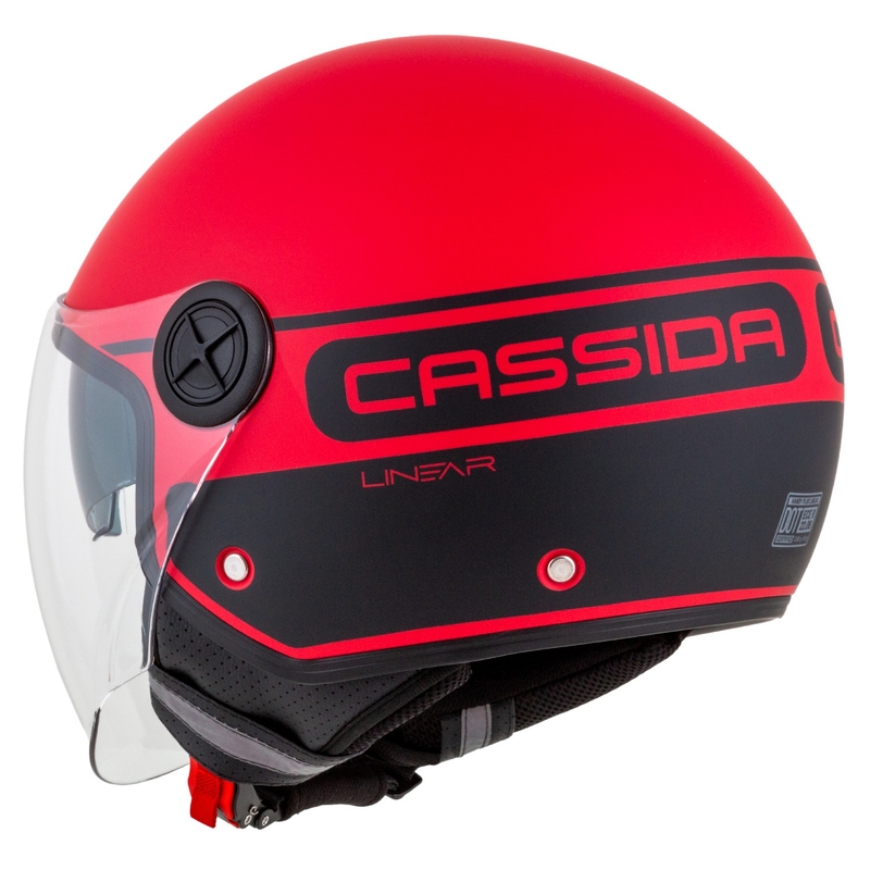 Kask motocyklowy otwarty Cassida Handy Plus Linear Red-Black
