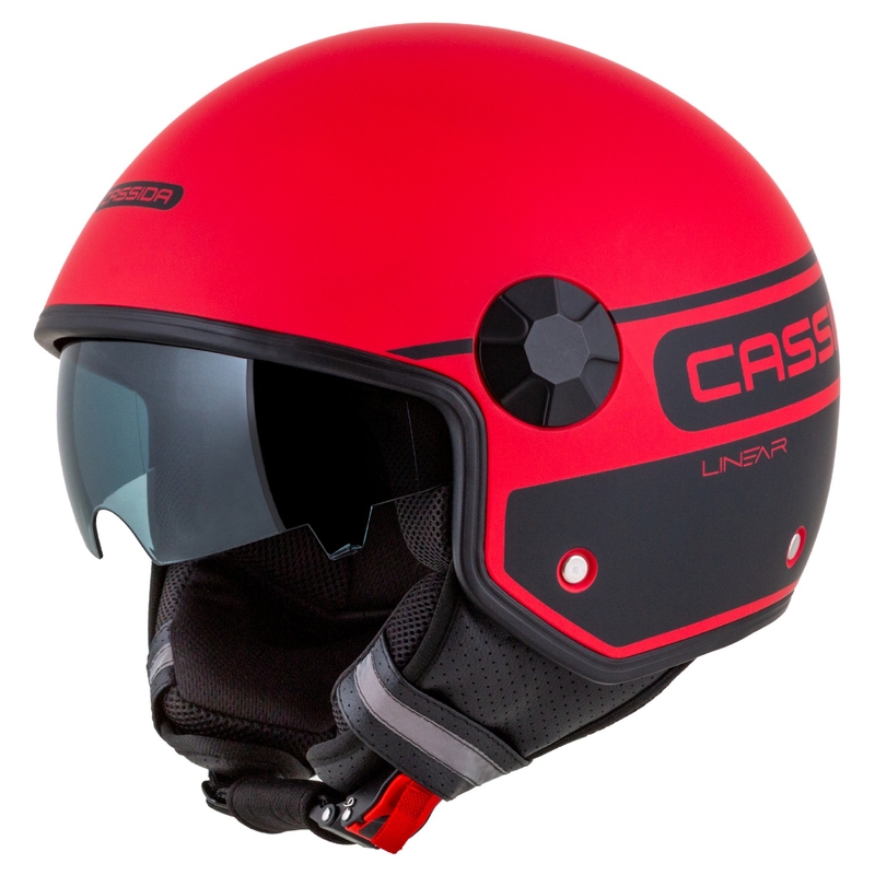 Kask motocyklowy otwarty Cassida Handy Plus Linear Red-Black