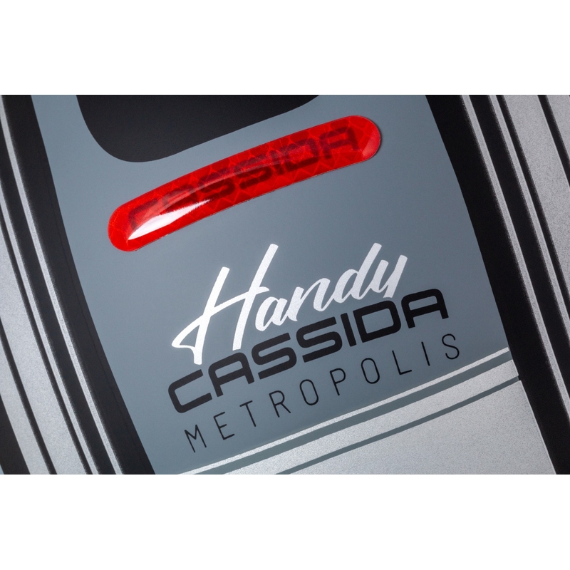 Kask motocyklowy otwarty Cassida Handy Metropolis Vision w kolorze czarno-odblaskowym szarym