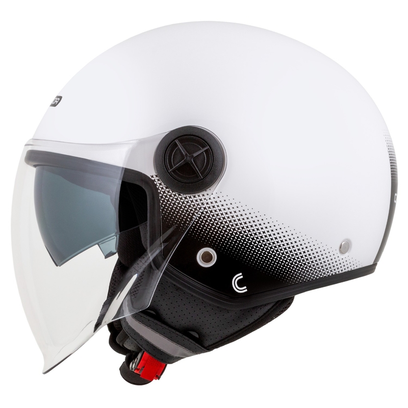 Kask motocyklowy otwarty Cassida Handy Plus biało-czarny