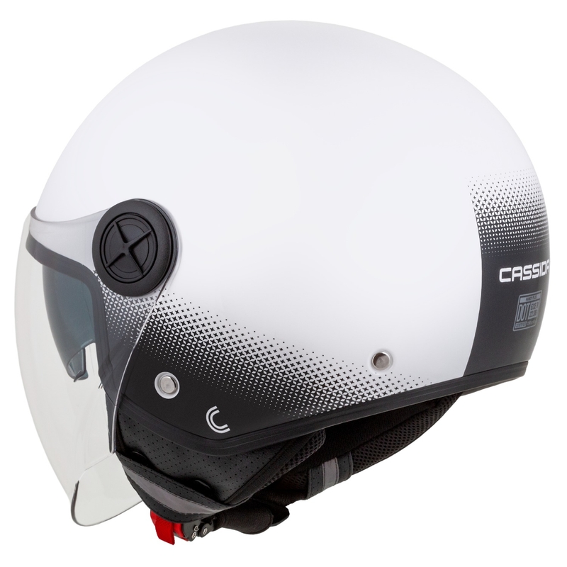 Kask motocyklowy otwarty Cassida Handy Plus biało-czarny