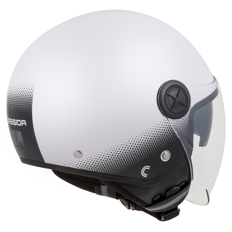 Kask motocyklowy otwarty Cassida Handy Plus biało-czarny