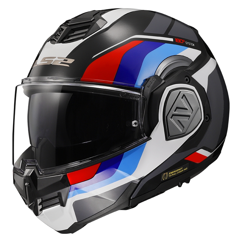 Kask motocyklowy typu flip-up LS2 FF906 Advant Sport czarno-niebiesko-czerwony
