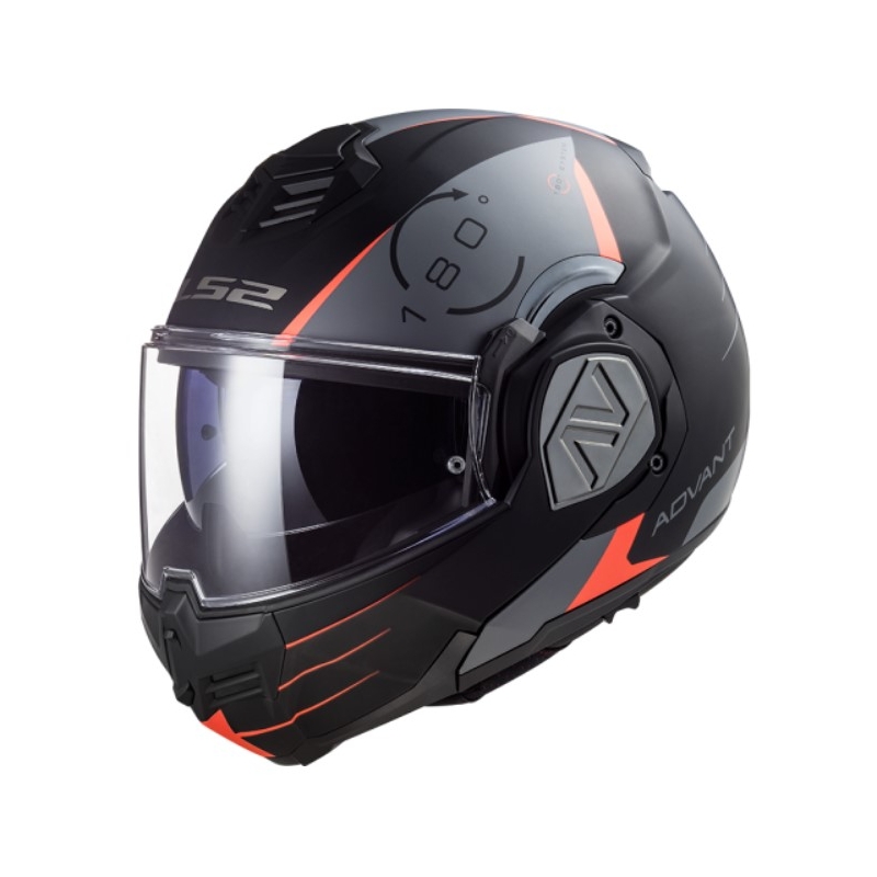 Kask motocyklowy typu flip-up LS2 FF906 Advant Codex 06 czerwono-czarno-szaro-tytanowy