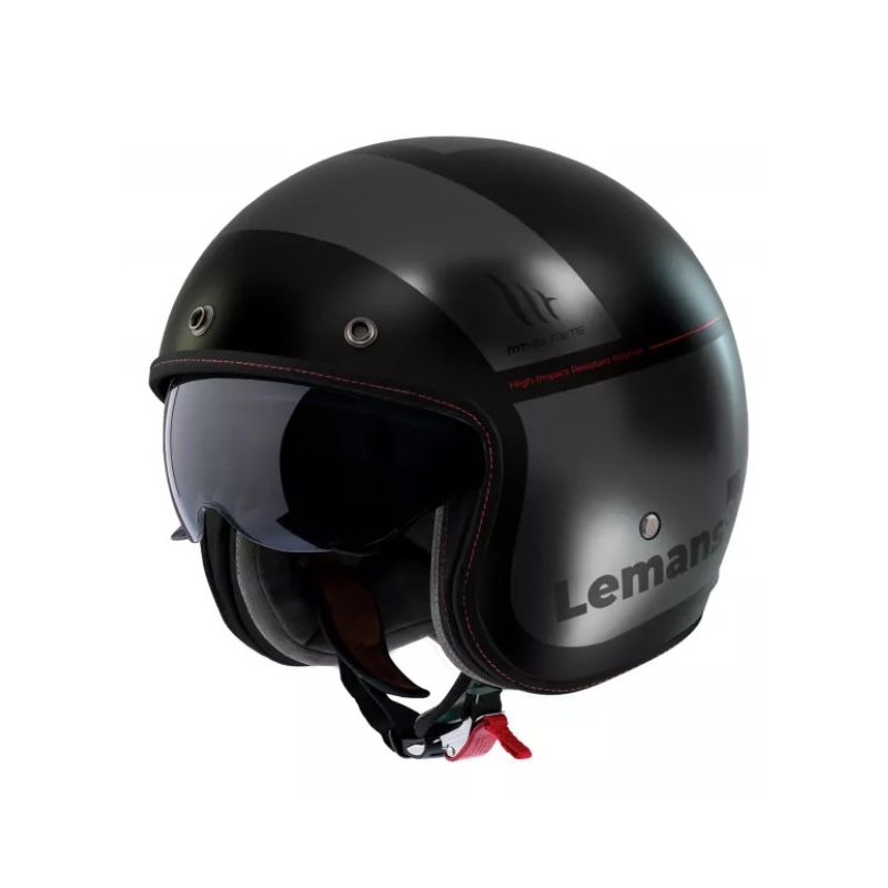 MT Le Mans 2 SV Quality B2 Otwarty kask motocyklowy czarno-szary